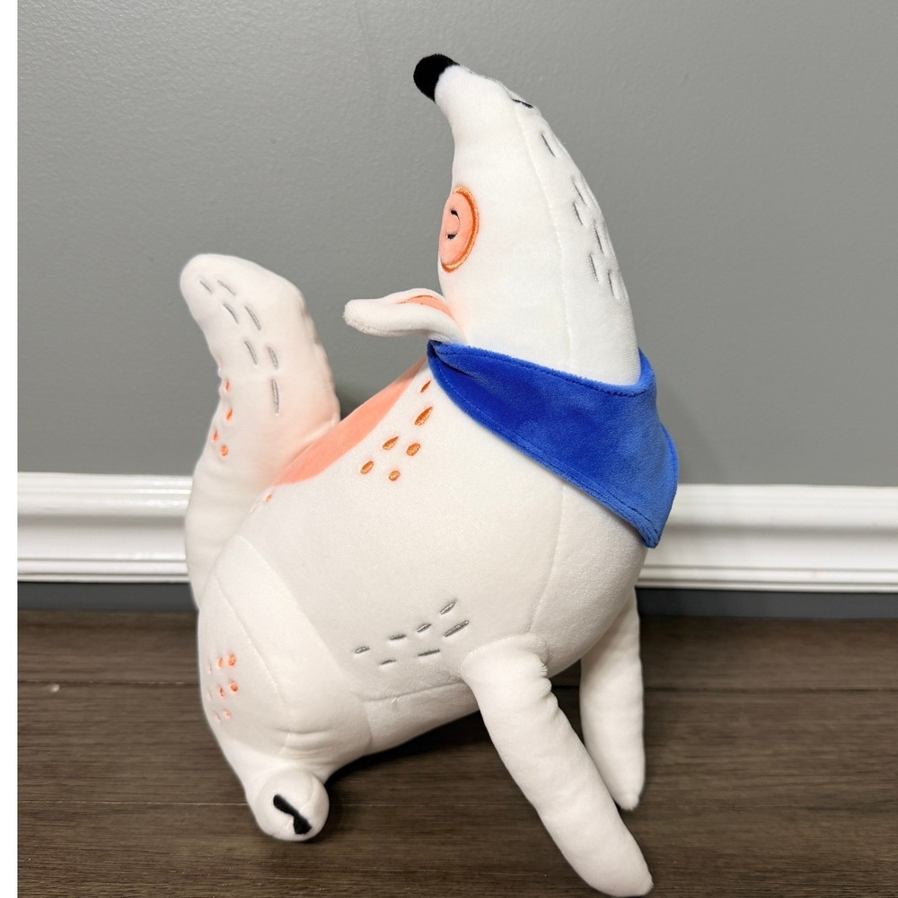 Tiny Dreamers Dog Wolf Plush White Orange Blue Bandana Stylized Stuffed Toy